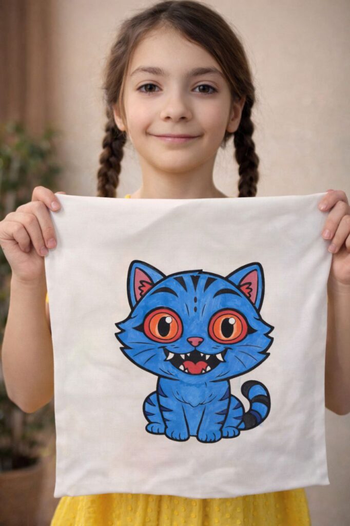 Котик з мультика на подушці